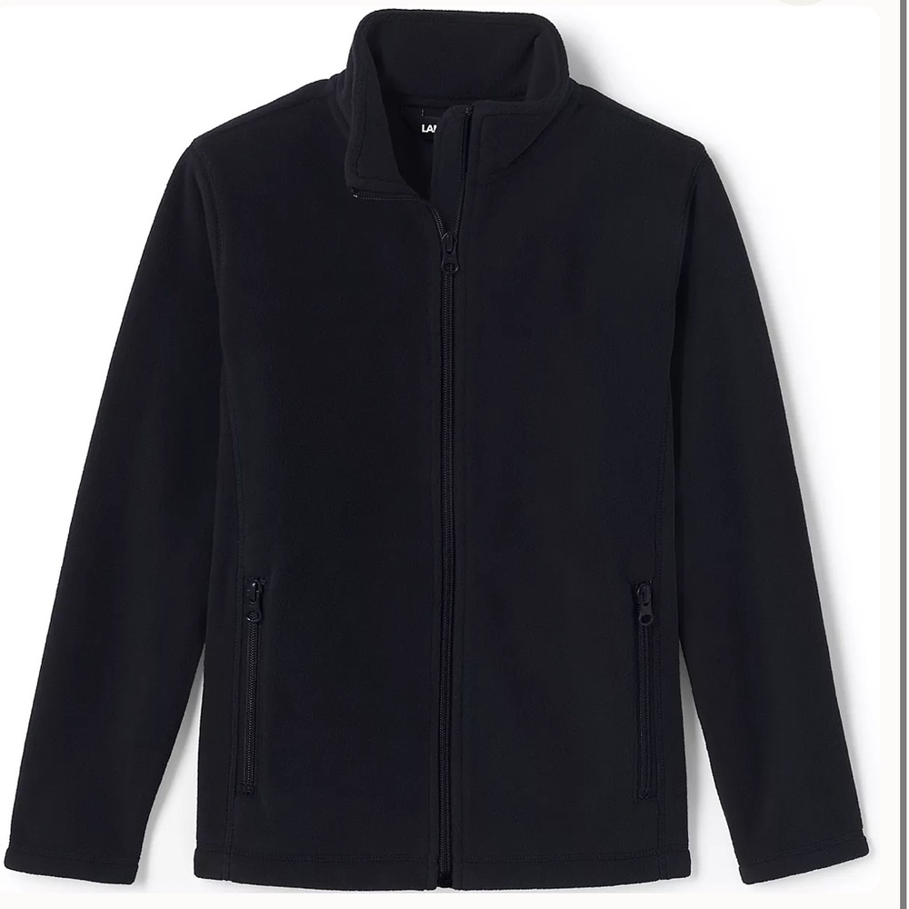 Lands' End Kids Full Zip Mid Weight Fleece Jacket Classic Warm Cozy‎ Winter